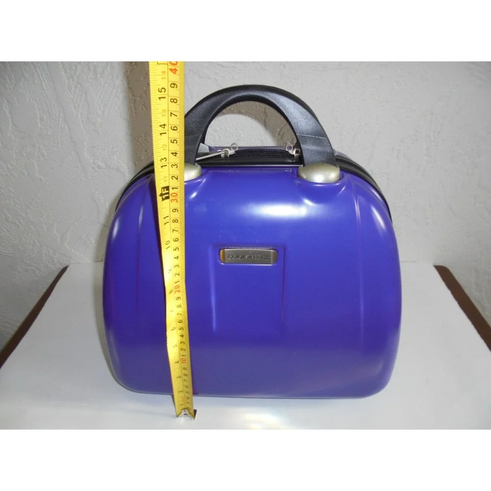 Color Street Train Case Women OS Purple Hardshell Travel Vanity Cosmetic Bag